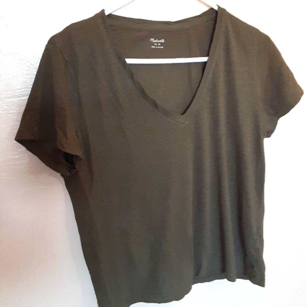 Madewell Ladies Vneck Short Sleeve Top Sz Medium